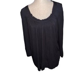 NWT Du Jour Women’s Long Sleeve Top Black Size X-Large Sold On QVC Lightweight